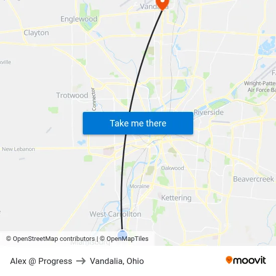 Alex @ Progress to Vandalia, Ohio map