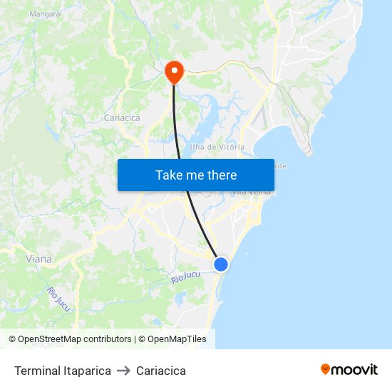 Terminal Itaparica to Cariacica map