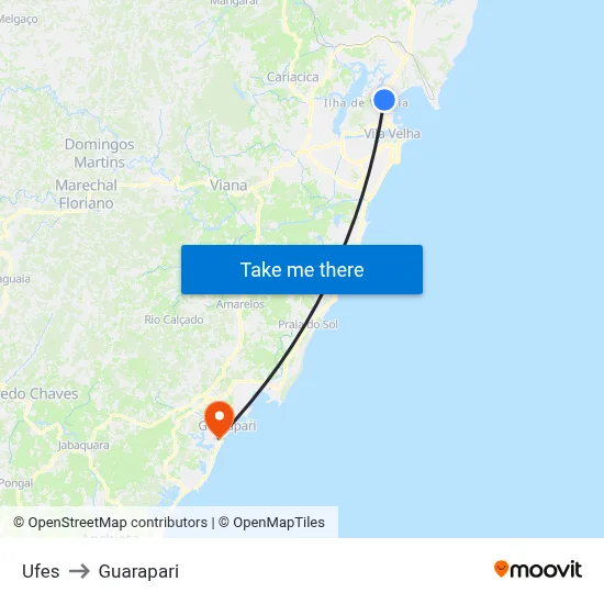 Ufes to Guarapari map