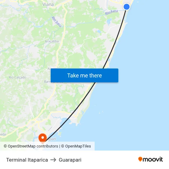 Terminal Itaparica to Guarapari map