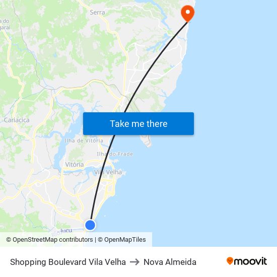 Shopping Boulevard Vila Velha to Nova Almeida map