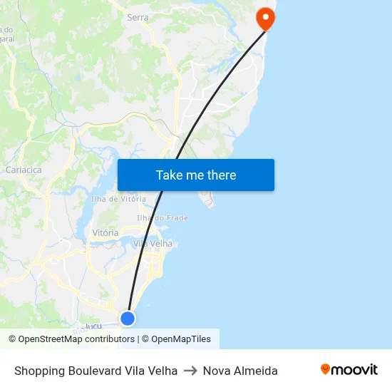 Shopping Boulevard Vila Velha to Nova Almeida map