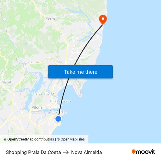 Shopping Praia Da Costa to Nova Almeida map