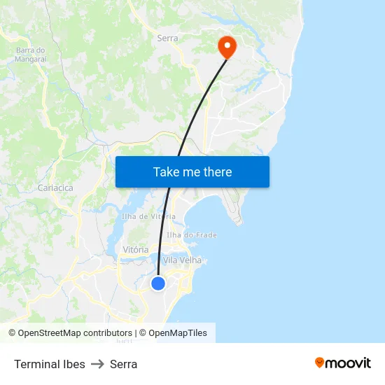Terminal Ibes to Serra map