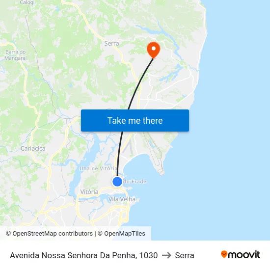 Avenida Nossa Senhora Da Penha, 1030 to Serra map