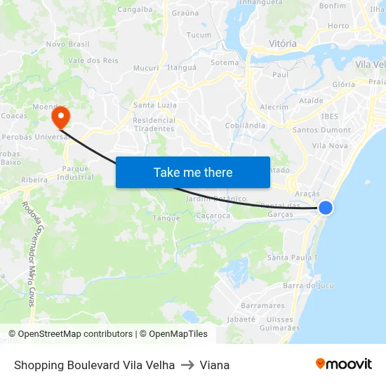 Shopping Boulevard Vila Velha to Viana map