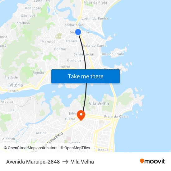 Avenida Maruípe, 2848 to Vila Velha map