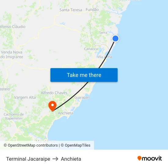Terminal Jacaraipe to Anchieta map