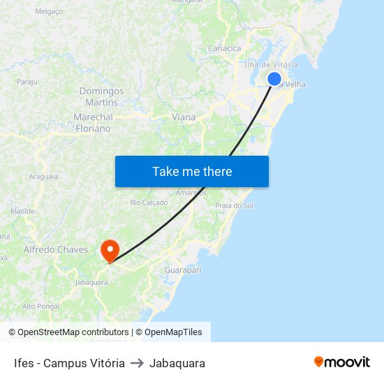 Ifes -  Campus Vitória to Jabaquara map