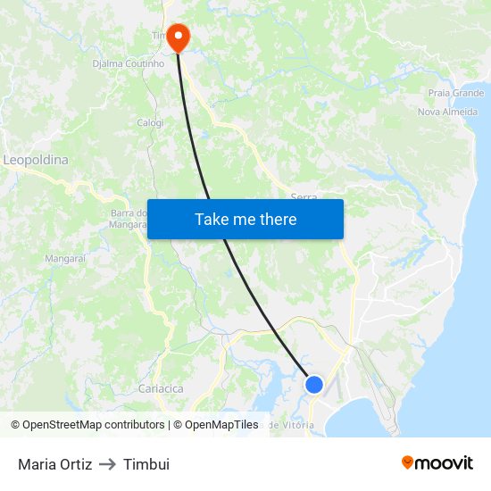 Maria Ortiz to Timbui map