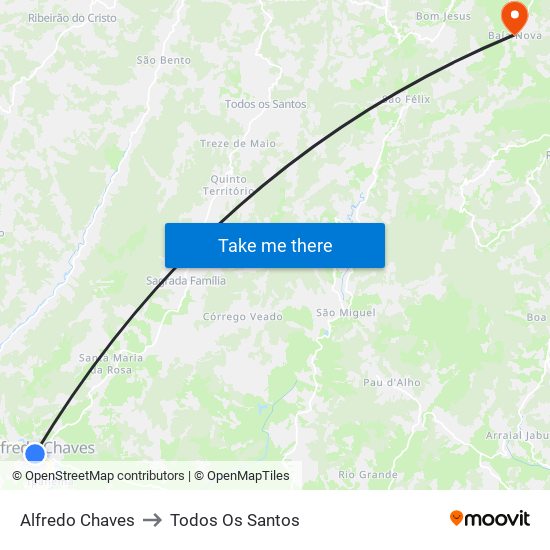 Alfredo Chaves to Todos Os Santos map