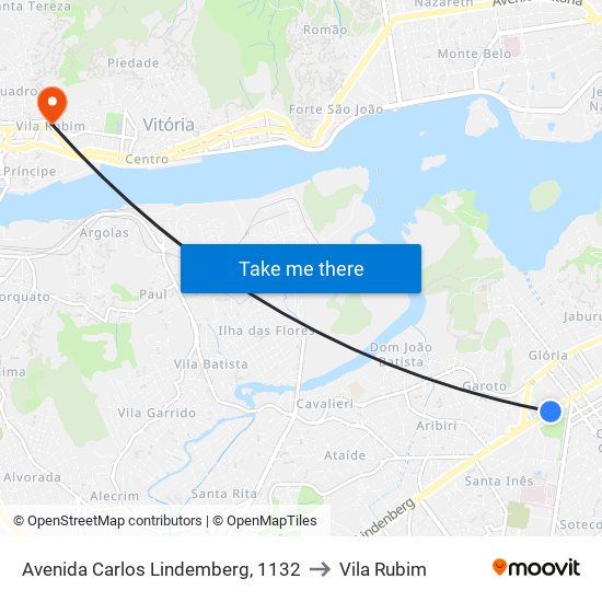 Avenida Carlos Lindemberg, 1132 to Vila Rubim map