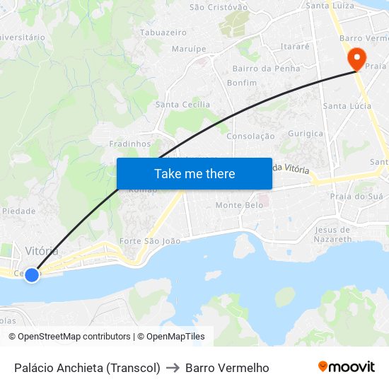 Palácio Anchieta (Transcol) to Barro Vermelho map