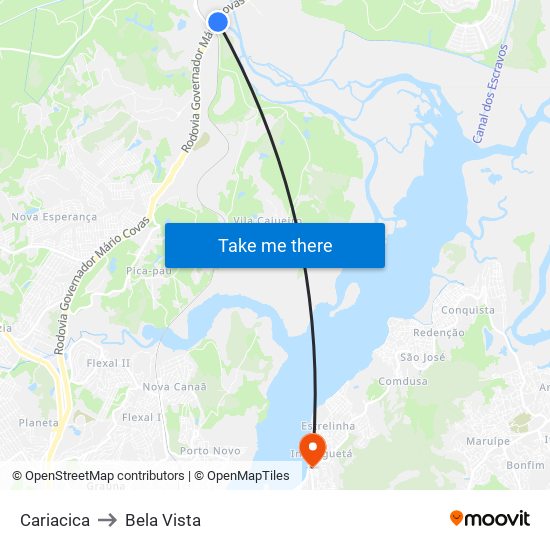 Cariacica to Bela Vista map