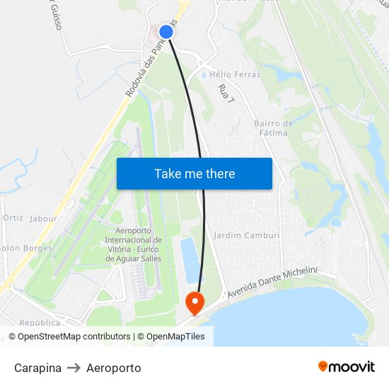 Carapina to Aeroporto map