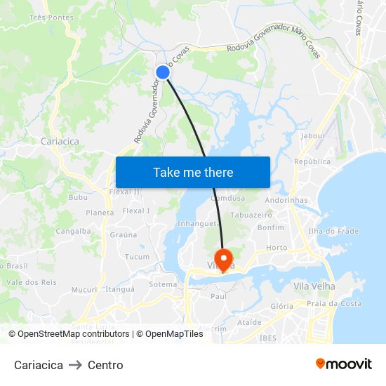 Cariacica to Centro map