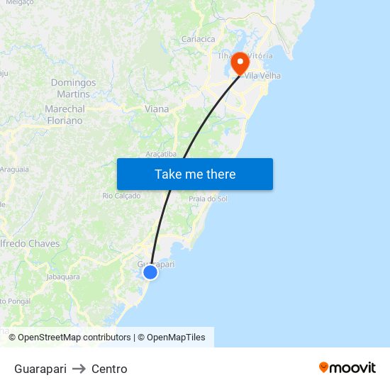 Guarapari to Centro map