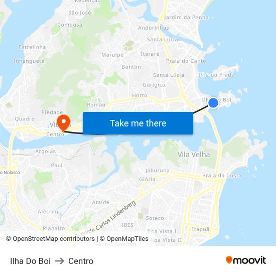 Ilha Do Boi to Centro map