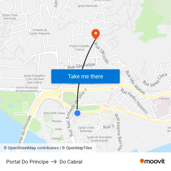 Portal Do Príncipe to Do Cabral map