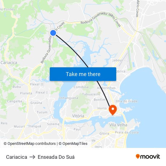 Cariacica to Enseada Do Suá map