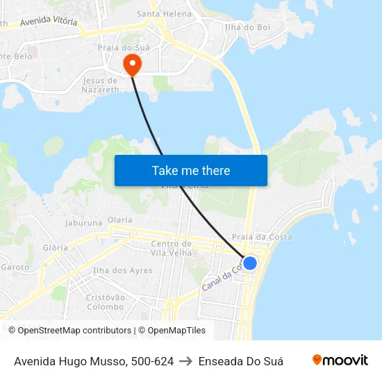 Avenida Hugo Musso, 500-624 to Enseada Do Suá map