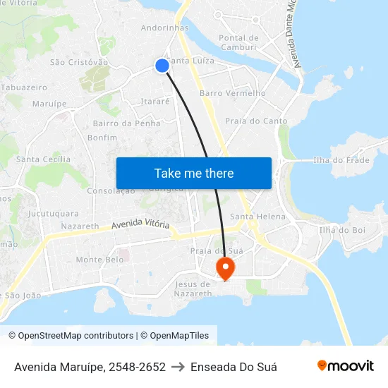 Avenida Maruípe, 2548-2652 to Enseada Do Suá map