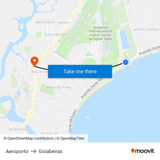 Aeroporto to Goiabeiras map