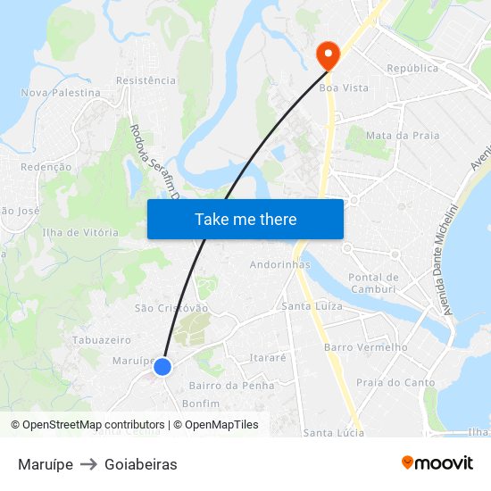 Maruípe to Goiabeiras map
