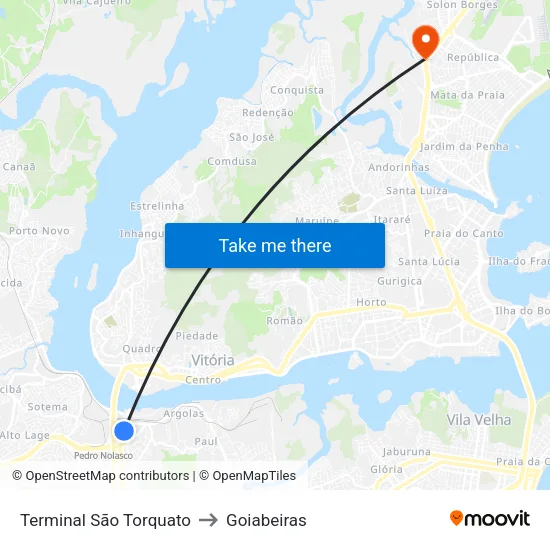 Terminal São Torquato to Goiabeiras map