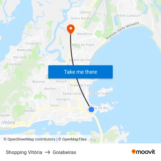 Shopping Vitória to Goiabeiras map