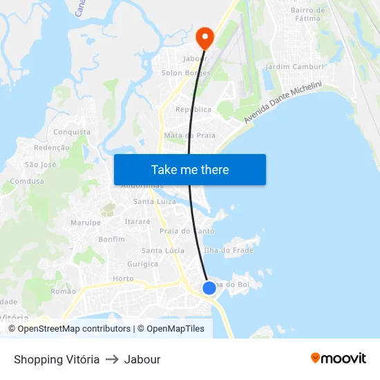 Shopping Vitória to Jabour map