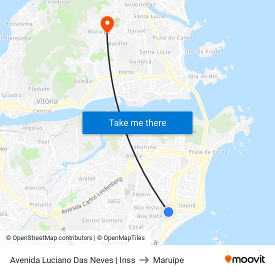 Avenida Luciano Das Neves | Inss to Maruípe map