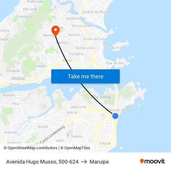 Avenida Hugo Musso, 500-624 to Maruípe map