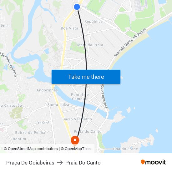 Praça De Goiabeiras to Praia Do Canto map