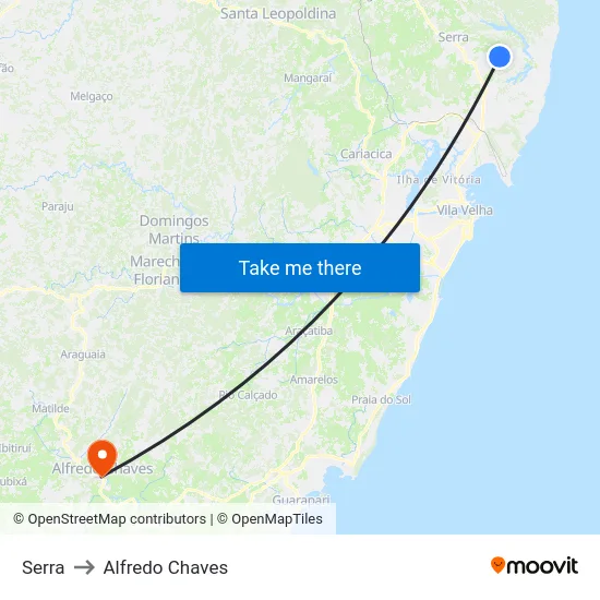 Serra to Alfredo Chaves map