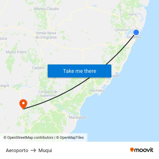 Aeroporto to Muqui map