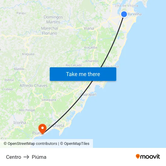 Centro to Piúma map