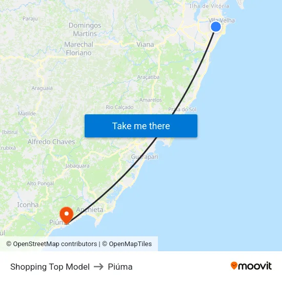Shopping Top Model to Piúma map