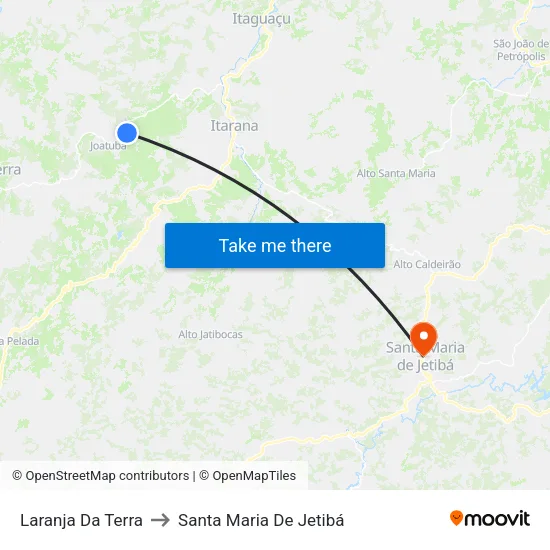 Laranja Da Terra to Santa Maria De Jetibá map