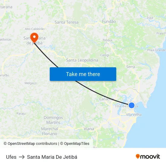 Ufes to Santa Maria De Jetibá map