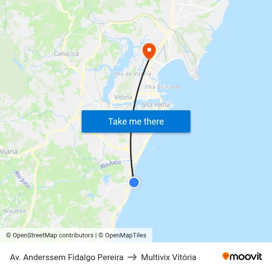 Av. Anderssem Fidalgo Pereira to Multivix Vitória map