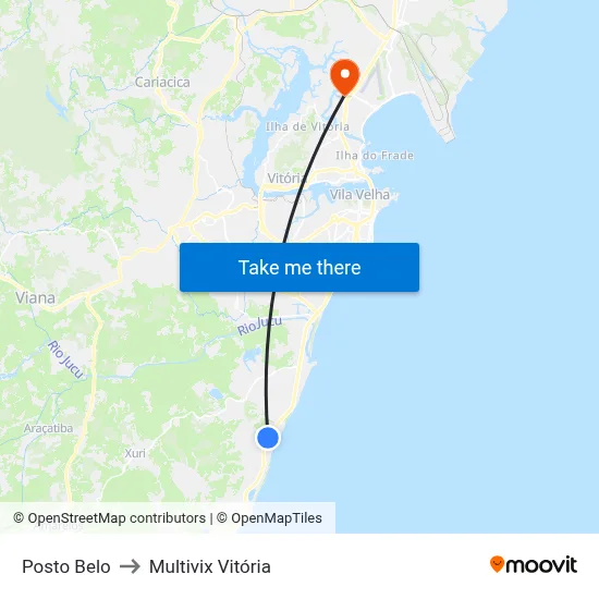 Posto Belo to Multivix Vitória map