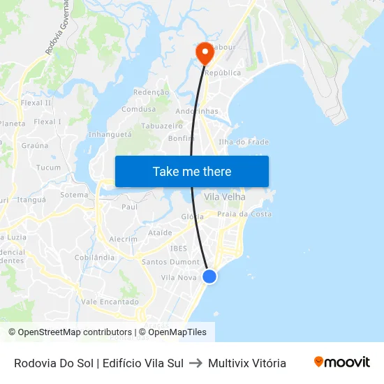 Rodovia Do Sol | Edifício Vila Sul to Multivix Vitória map