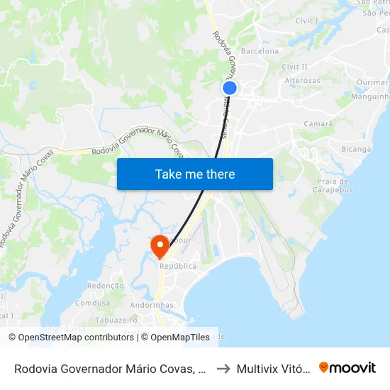 Rodovia Governador Mário Covas, 660 to Multivix Vitória map
