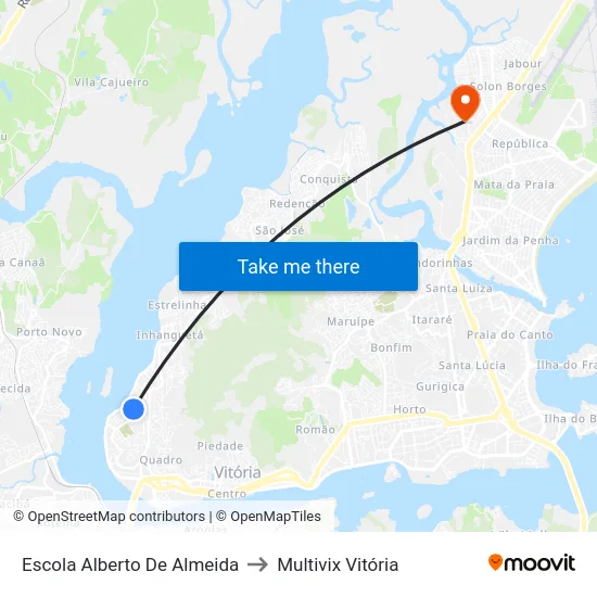 Escola Alberto De Almeida to Multivix Vitória map