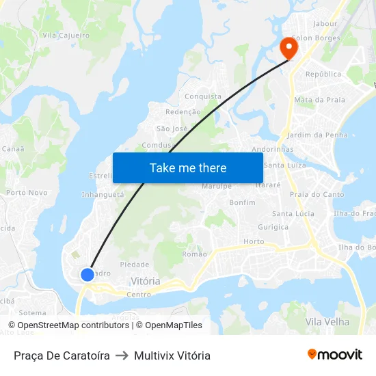 Praça De Caratoíra to Multivix Vitória map
