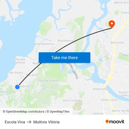 Escola Viva to Multivix Vitória map