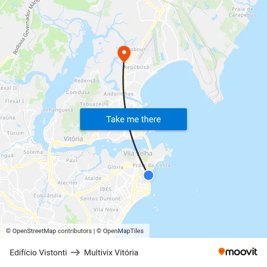 Edifício Vistonti to Multivix Vitória map