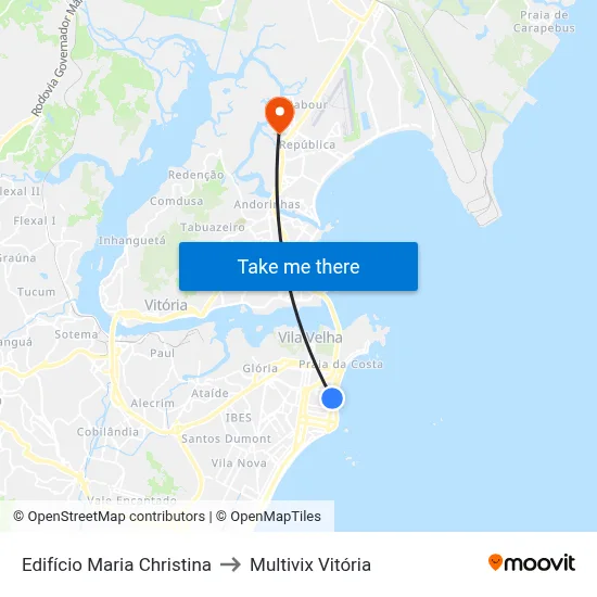 Edifício Maria Christina to Multivix Vitória map