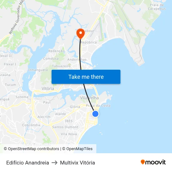 Edifício Anandreia to Multivix Vitória map
